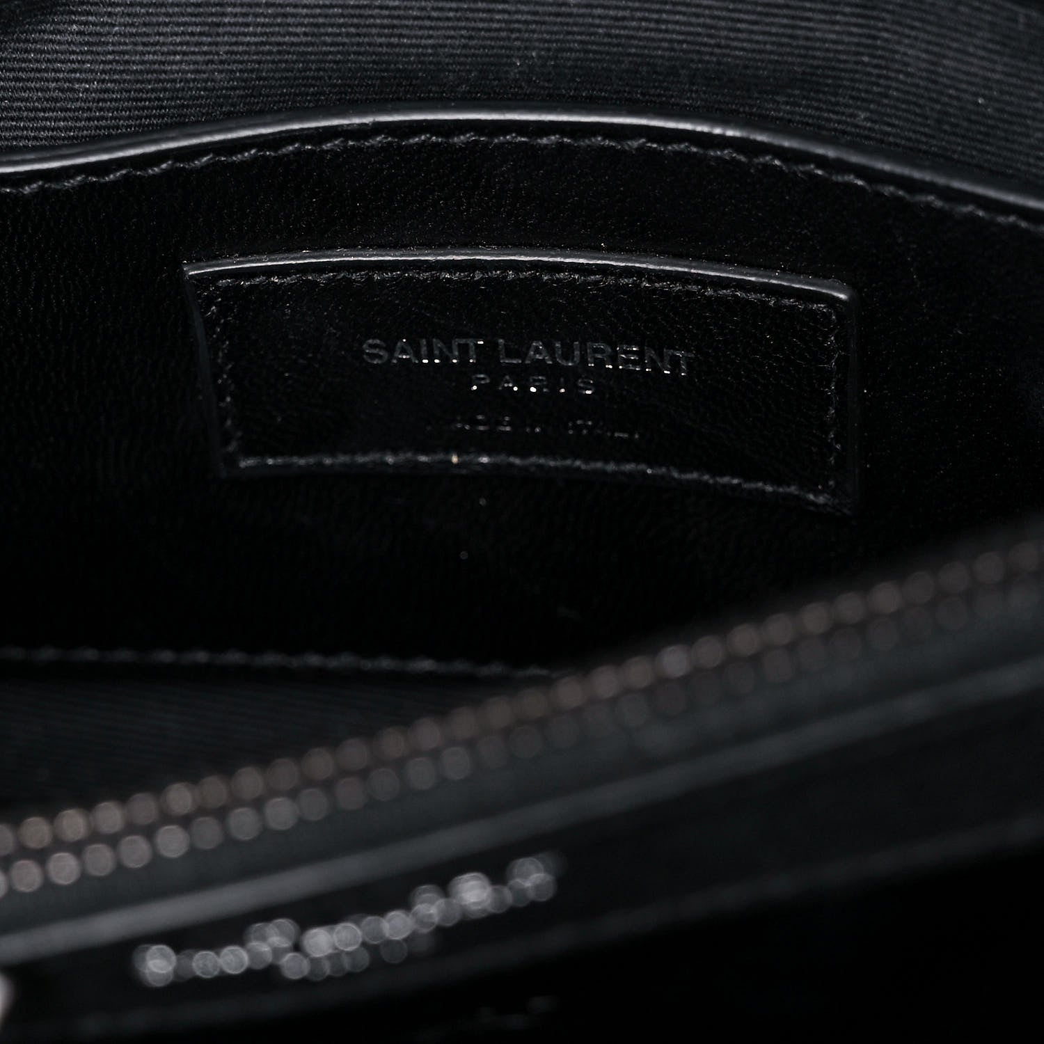 Saint Laurent Sheepskin Matelasse Chevron Monogram Medium College Bag Black 6 of 16