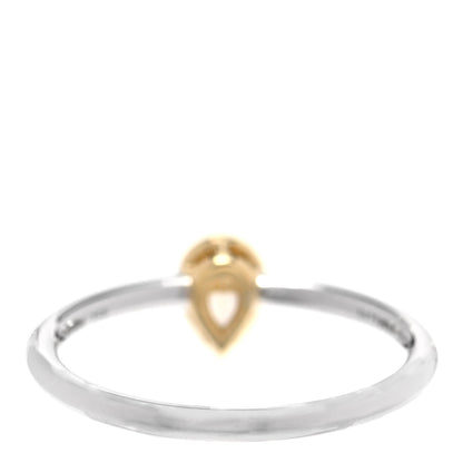 Tiffany Platinum 18K Yellow Gold .31ct Fancy Yellow Pear Diamond Bezet Ring 53 6.5 3 of 5