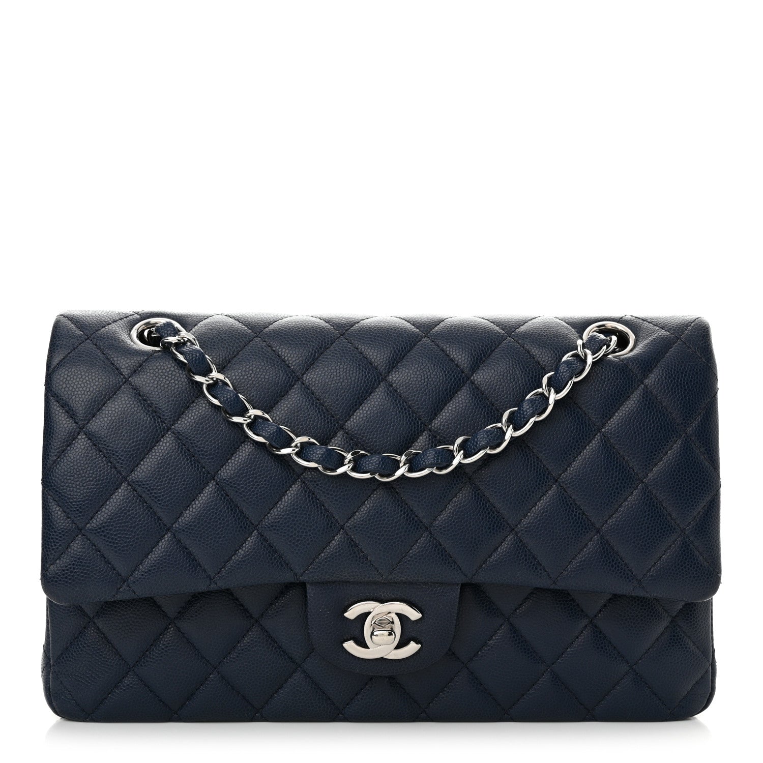 Chanel Caviar Quilted Medium Double Flap Navy 1 of 13