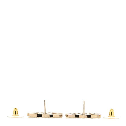 Chanel Crystal CC Earrings Gold 3 of 4
