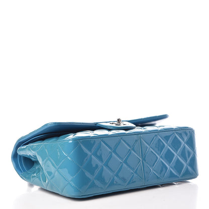 Chanel Patent Calfskin Quilted Jumbo Double Flap Turquoise 5 of 10