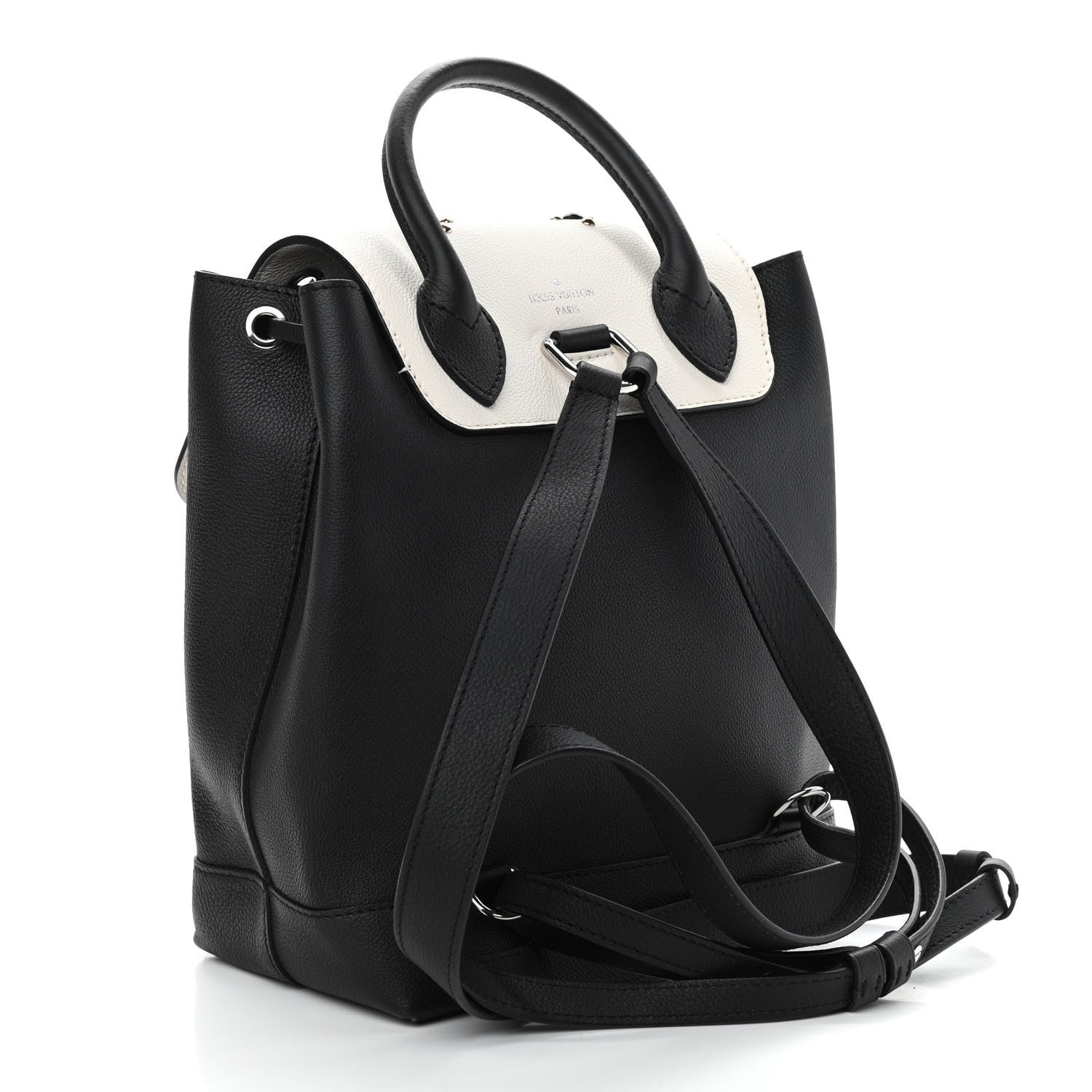 Louis Vuitton Calfskin Mechanical Flowers Lockme Backpack Black White 2 of 10