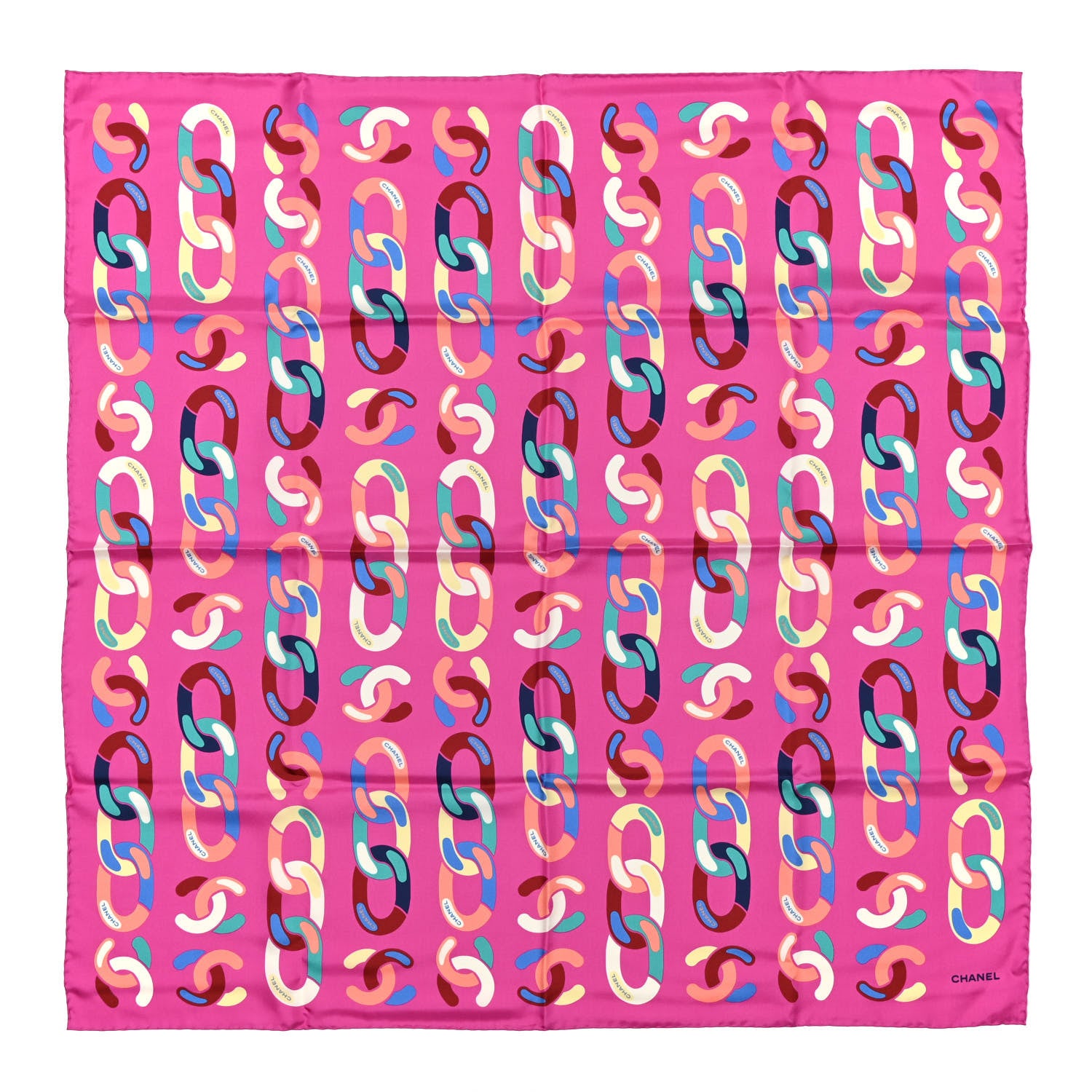Chanel Silk CC Square Scarf Pink Multicolor 1 of 3
