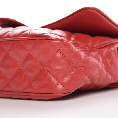Chanel Crumpled Calfskin Quilted Medium Casual Rock Flap Red 10 of 22