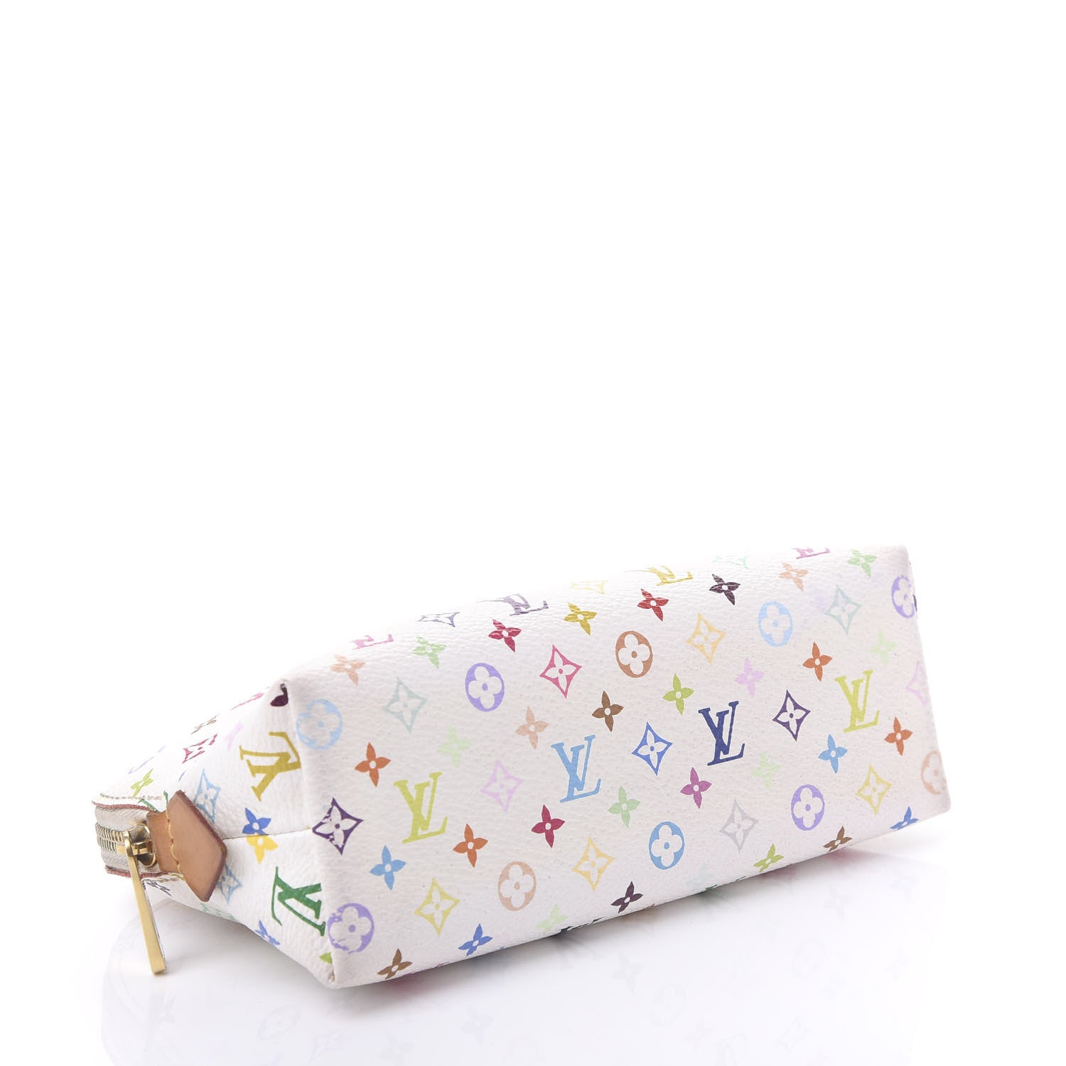 Louis Vuitton Monogram Multicolor Cosmetic Pouch White Litchi 3 of 9
