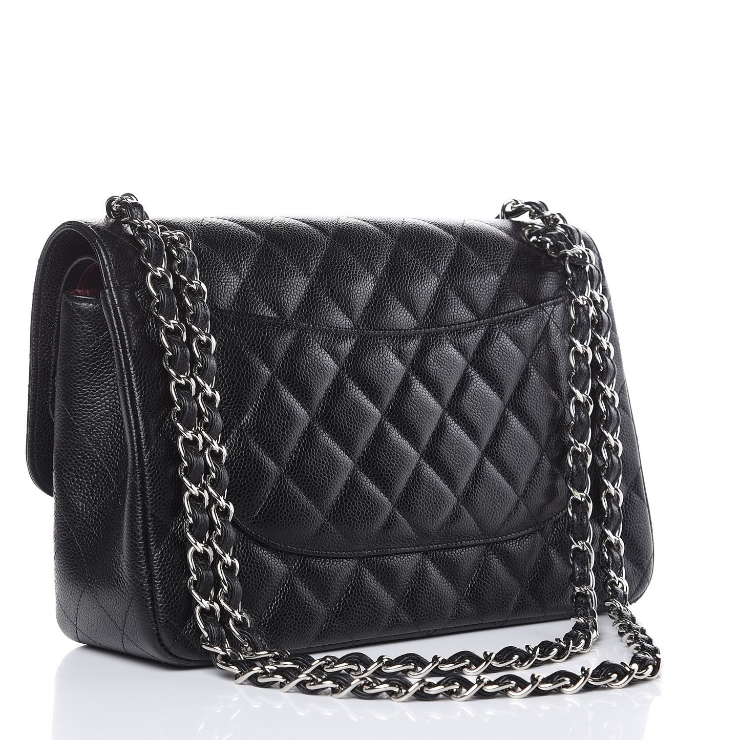 Caviar Quilted Jumbo Double Flap Black
