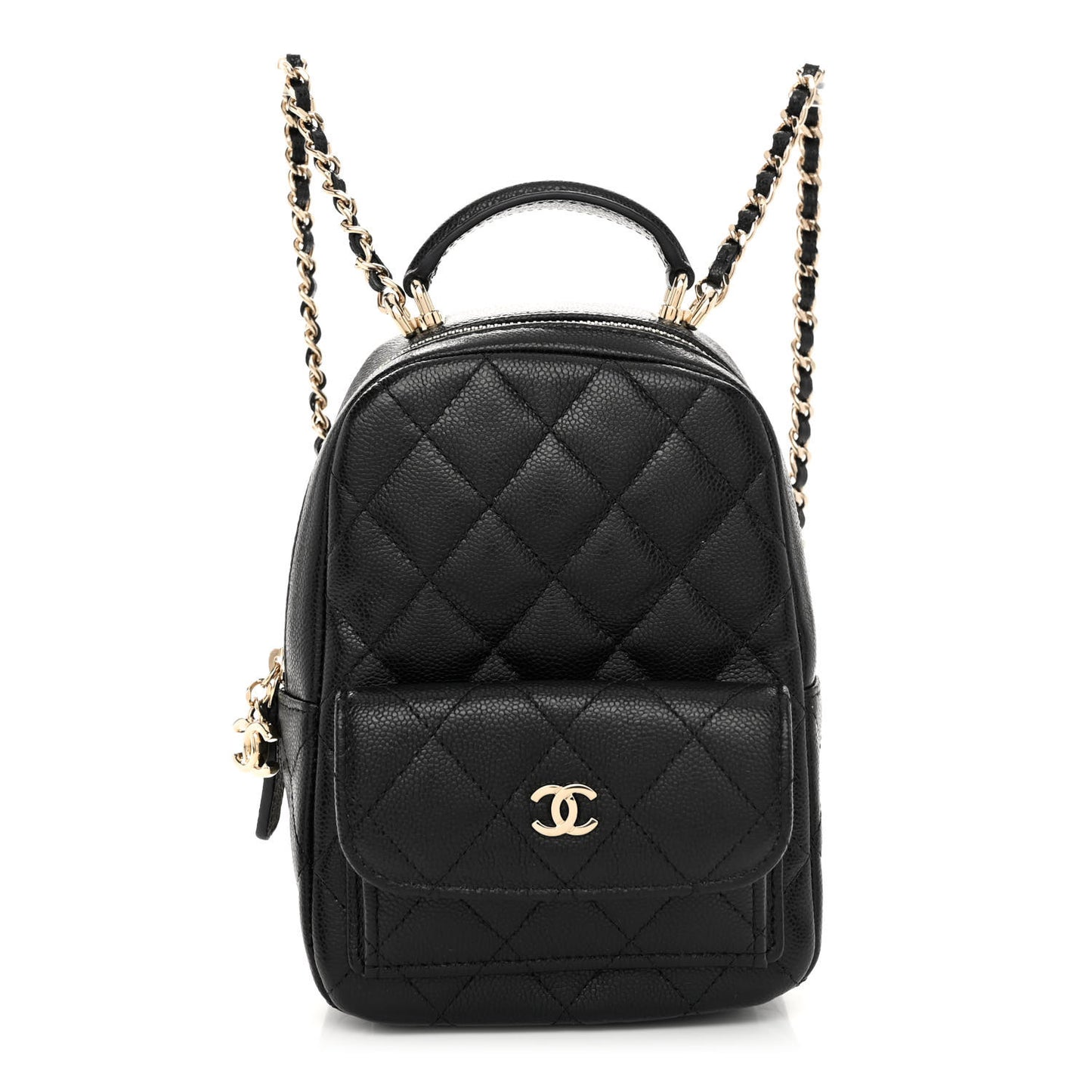 Caviar Quilted CC Mini Classic Backpack Black