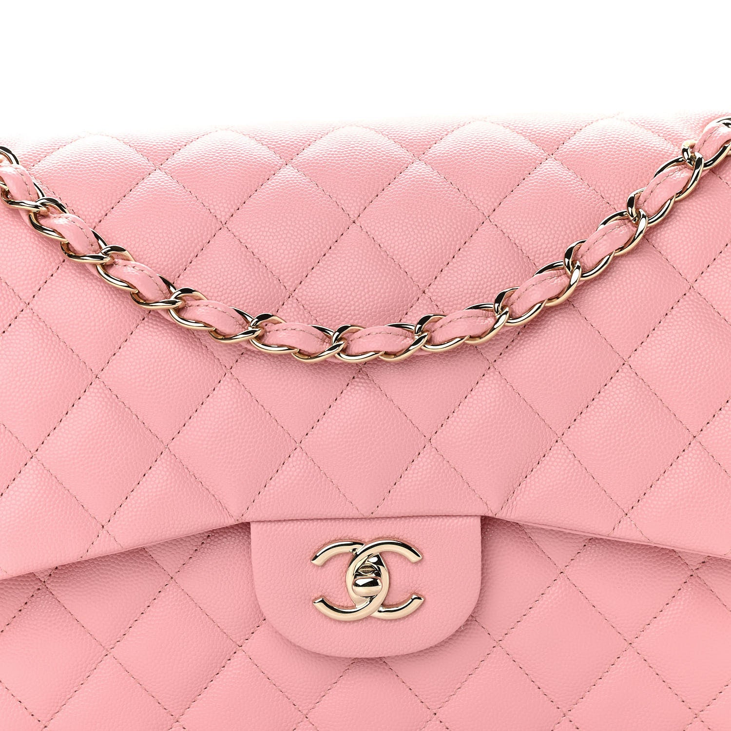 Chanel Caviar Quilted Jumbo Double Flap Pink 10 of 10