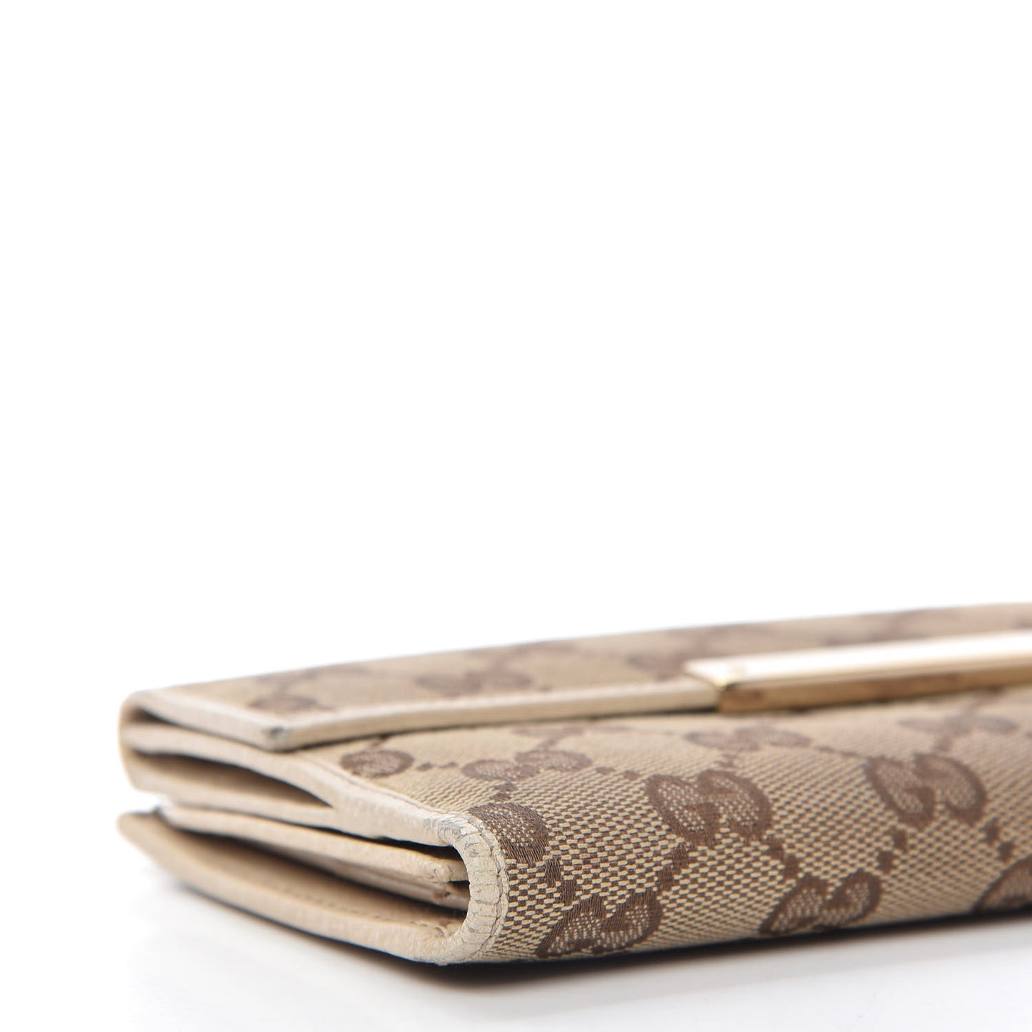 Monogram Metal Bar Continental Flap Wallet Off White