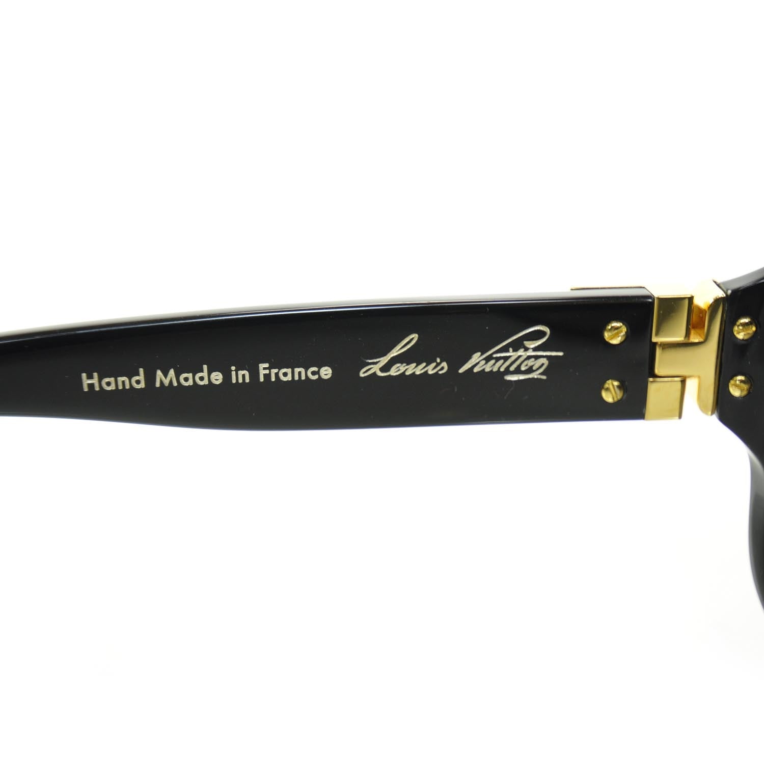 Louis Vuitton Millionaire Sunglasses Black w Gold Plated Lenses 7 of 8