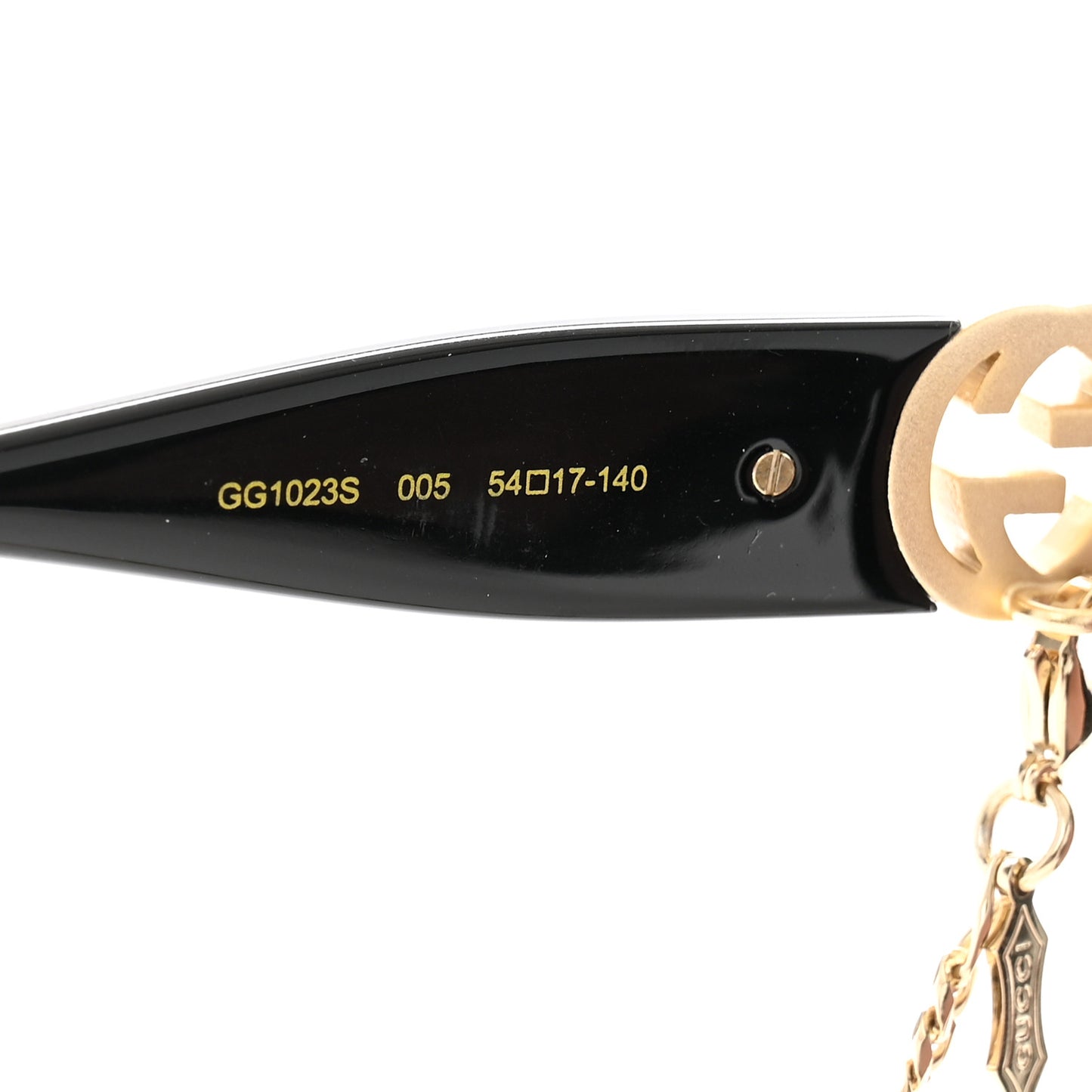 Acetate Square Frame Chain Sunglasses GG1023S Black