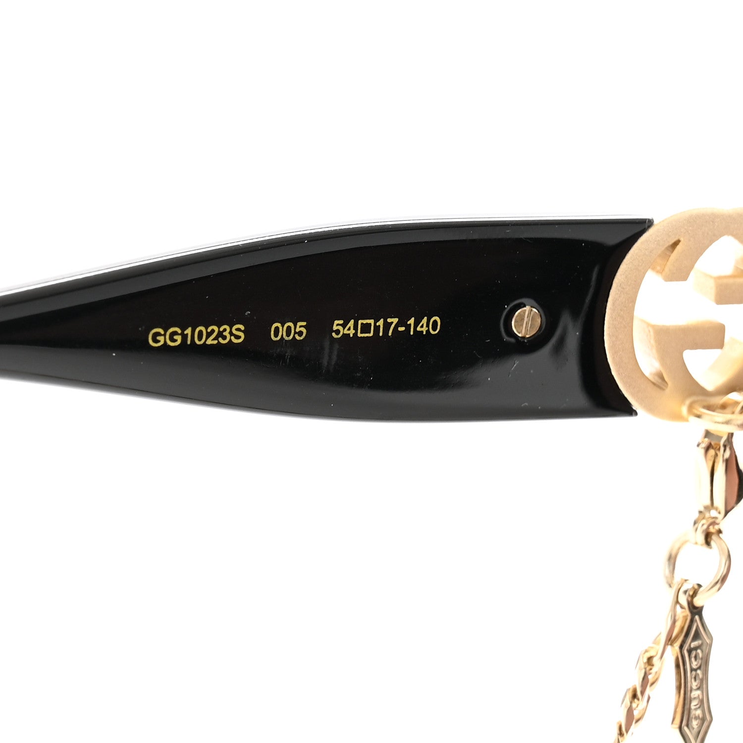 Gucci Acetate Square Frame Chain Sunglasses GG1023S Black 5 of 8