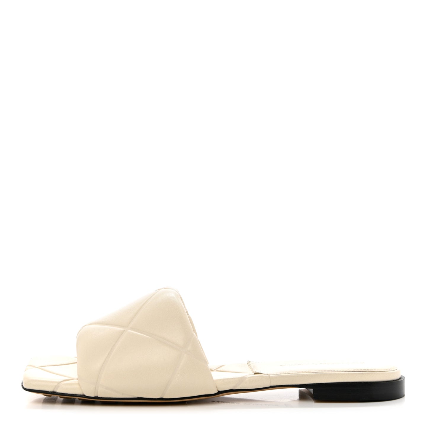 Nappa Quilted Rubber Lido Flat Sandals 37.5 Sea Salt