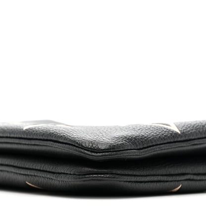 Louis Vuitton Empreinte Monogram Giant Double Zip Pochette Black Cream 10 of 11