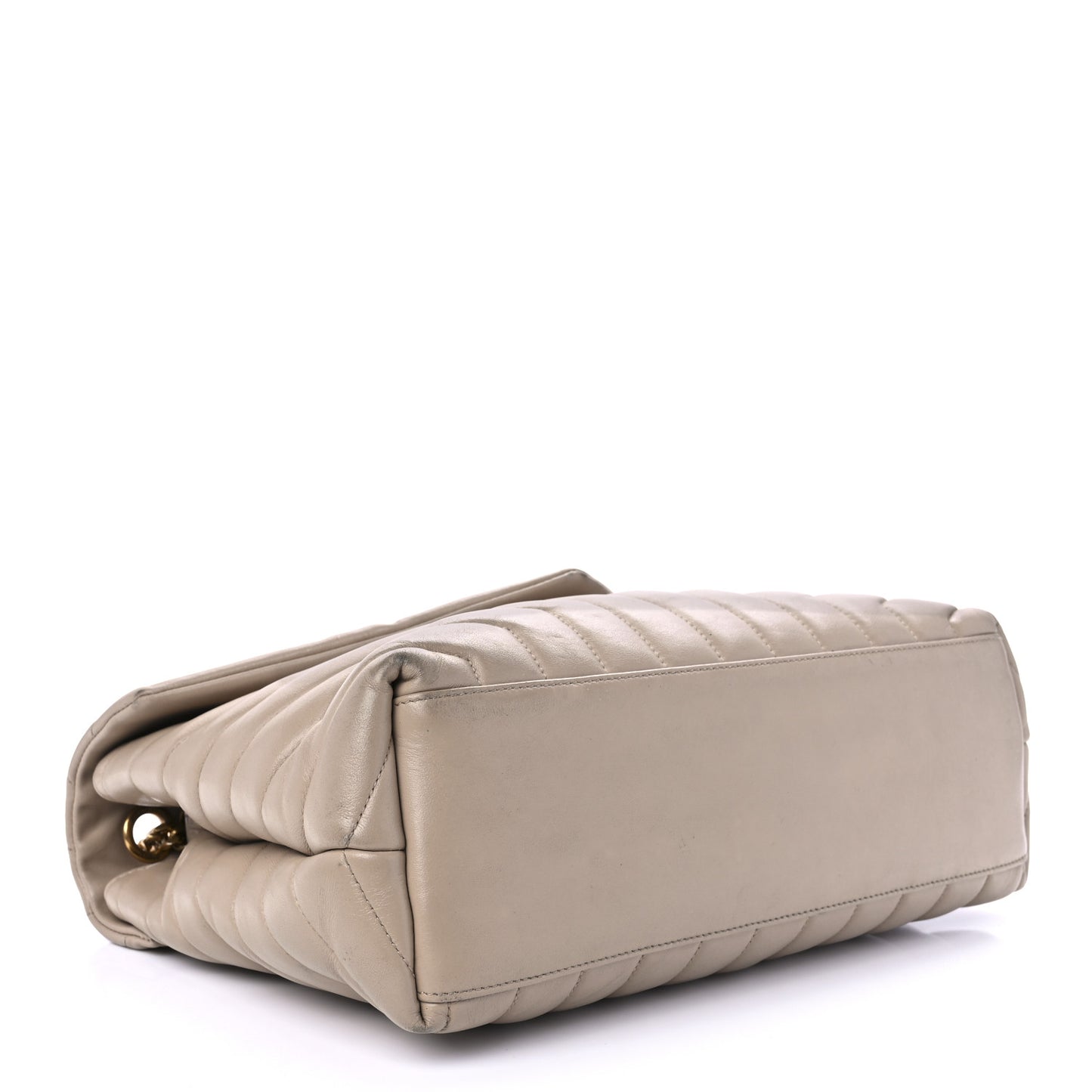 Calfskin Y Quilted Monogram Medium Loulou Chain Satchel Dark Beige