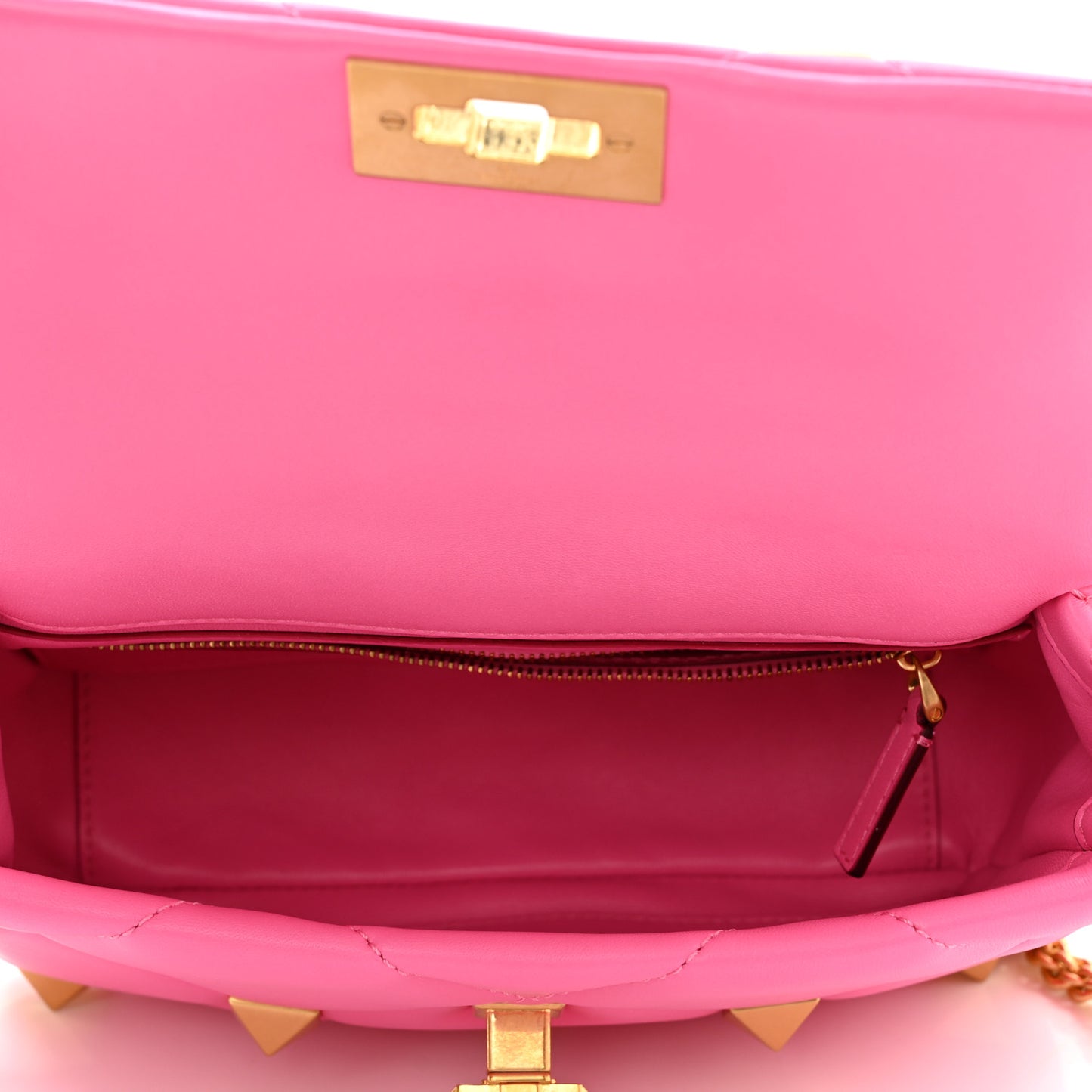 Nappa Medium Roman Stud Shoulder Bag Feminine Pink