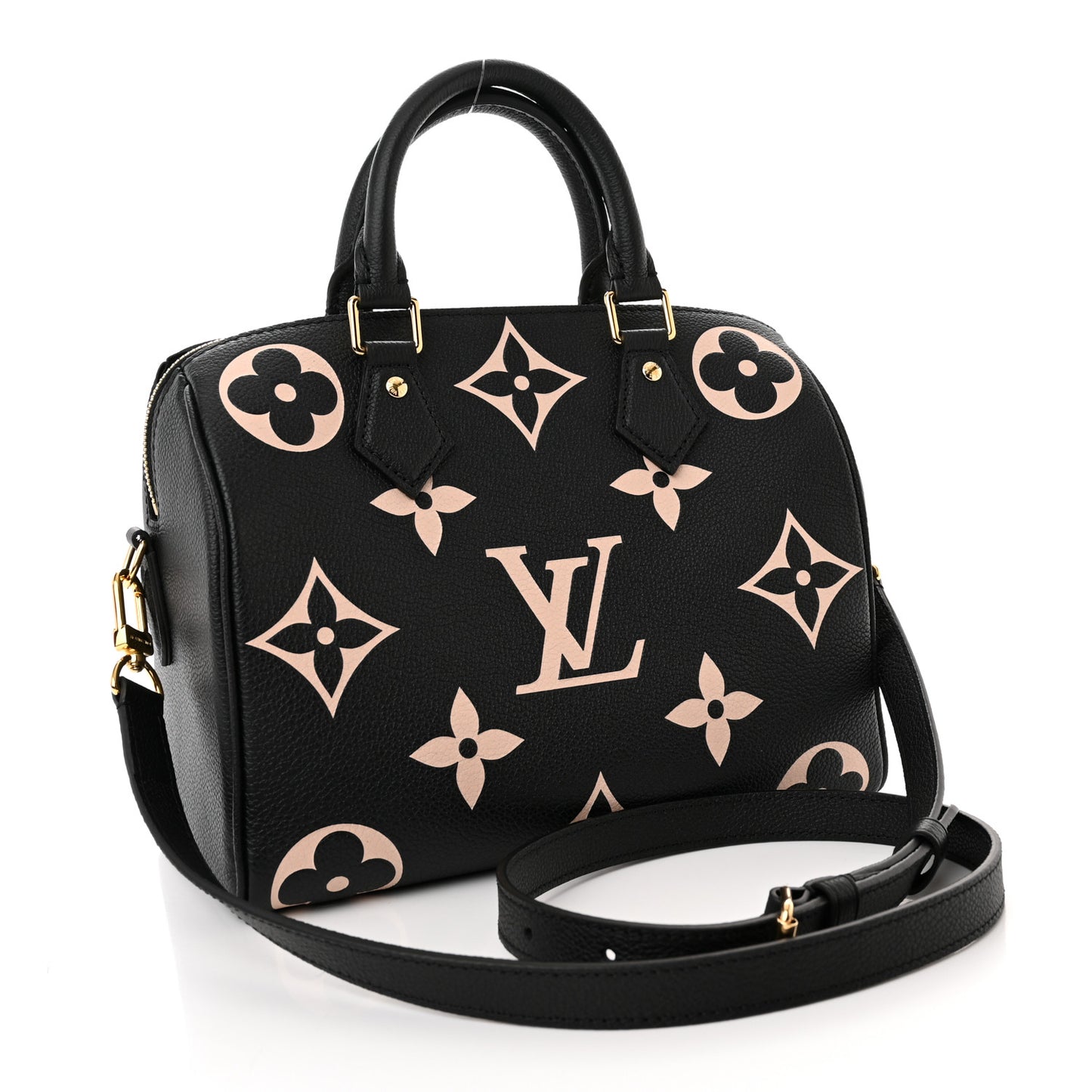Empreinte Monogram Giant Speedy Bandouliere 25 Black Beige