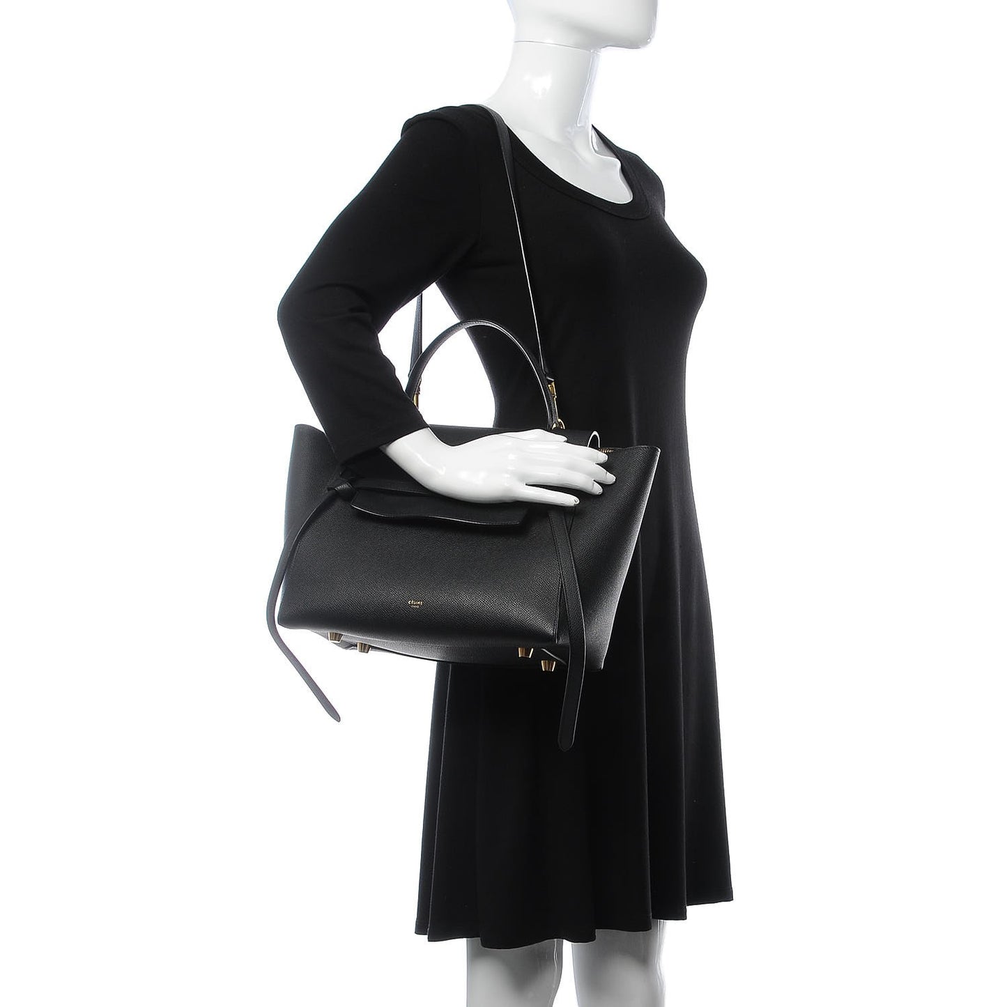 Baby Grained Calfskin Mini Belt Bag Black