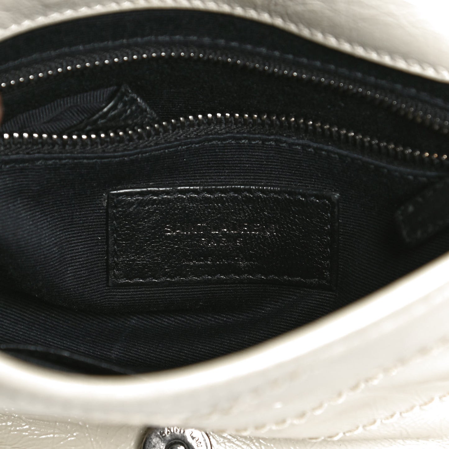 Crinkled Calfskin Matelasse Monogram Niki Chain Wallet Crema Soft