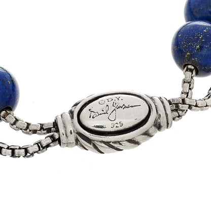 David Yurman Sterling Silver Lapis Lazuli 8mm Spiritual Beads Adjustable Bracelet 3 of 3
