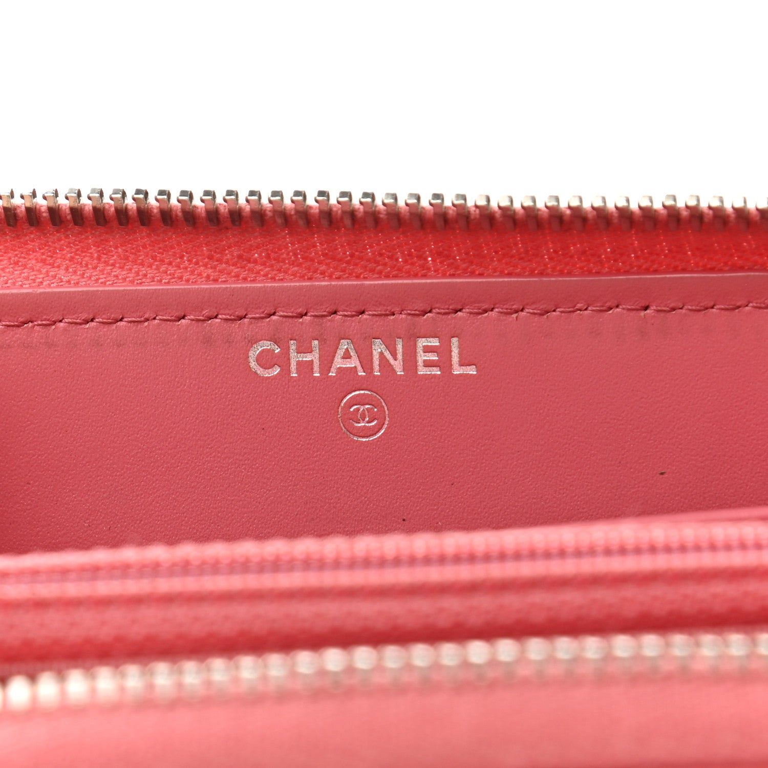 Chanel Caviar Chevron Large Gusset Zip Around Wallet Pink 6 of 9