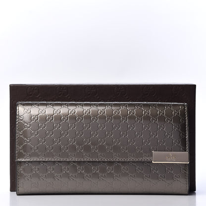 Gucci Metallic Microguccissima Dice Continental Flap Wallet Gray 8 of 8