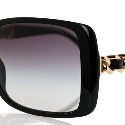 Chanel Acetate Metal Polarized Chain Square Sunglasses 5305 Black 7 of 8