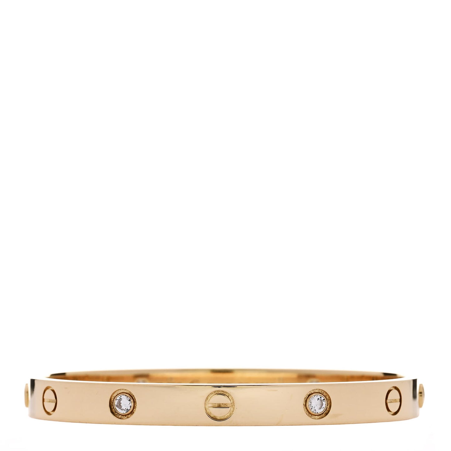 18K Yellow Gold 4 Diamond LOVE Bracelet 17
