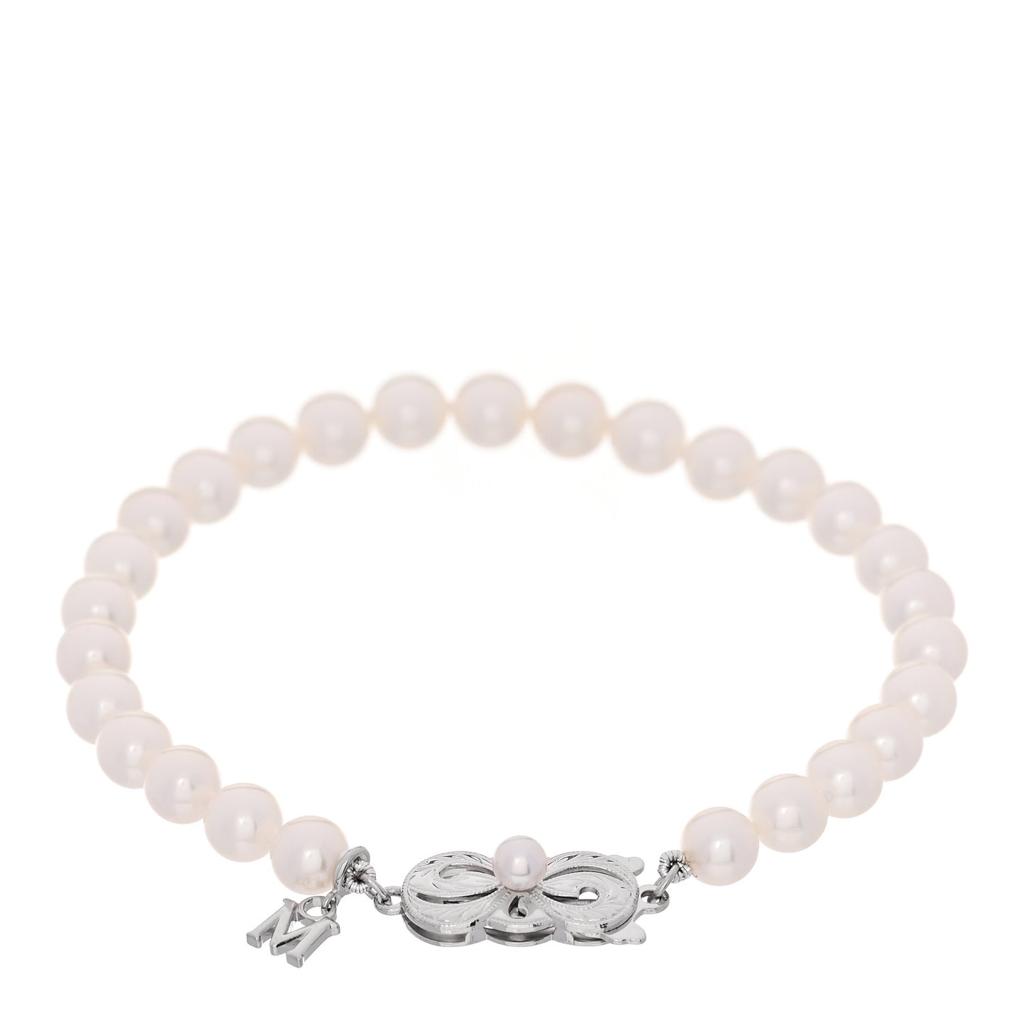 18K White Gold Akoya Cultured Pearl 5.5-6mm Strand Bracelet