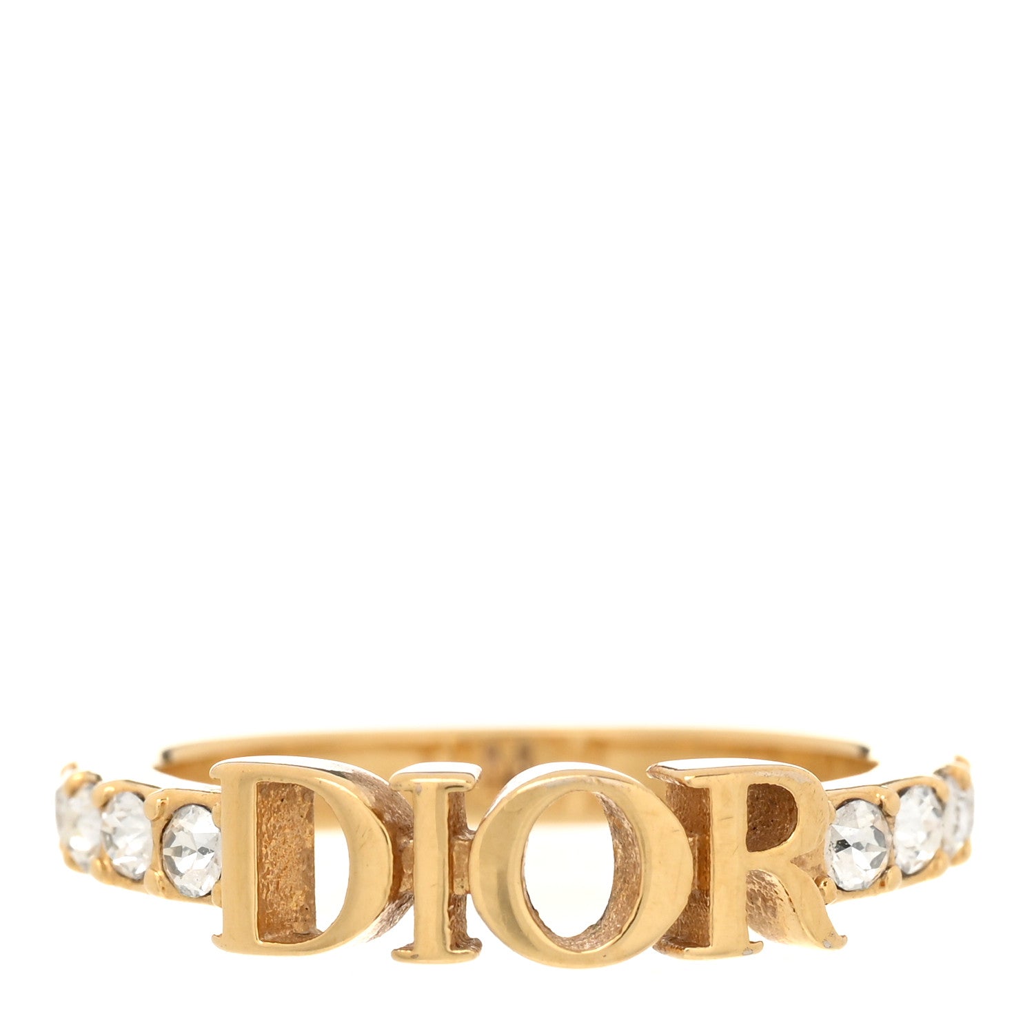 Christian Dior Metal Crystal Dio(R)evolution Ring M 52 6 Gold 1 of 5