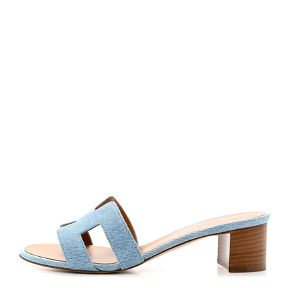 Hermes Denim Oasis Sandals 37 Bleu Clair 1 of 8