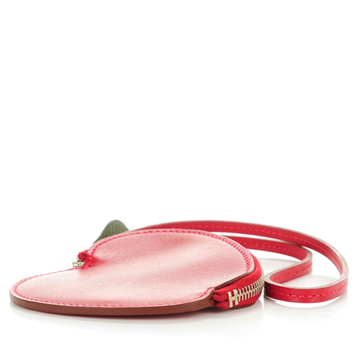 Hermes Tadelakt Tutti Frutti Pomme Coin Purse Wristlet Rouge Vif 4 of 8