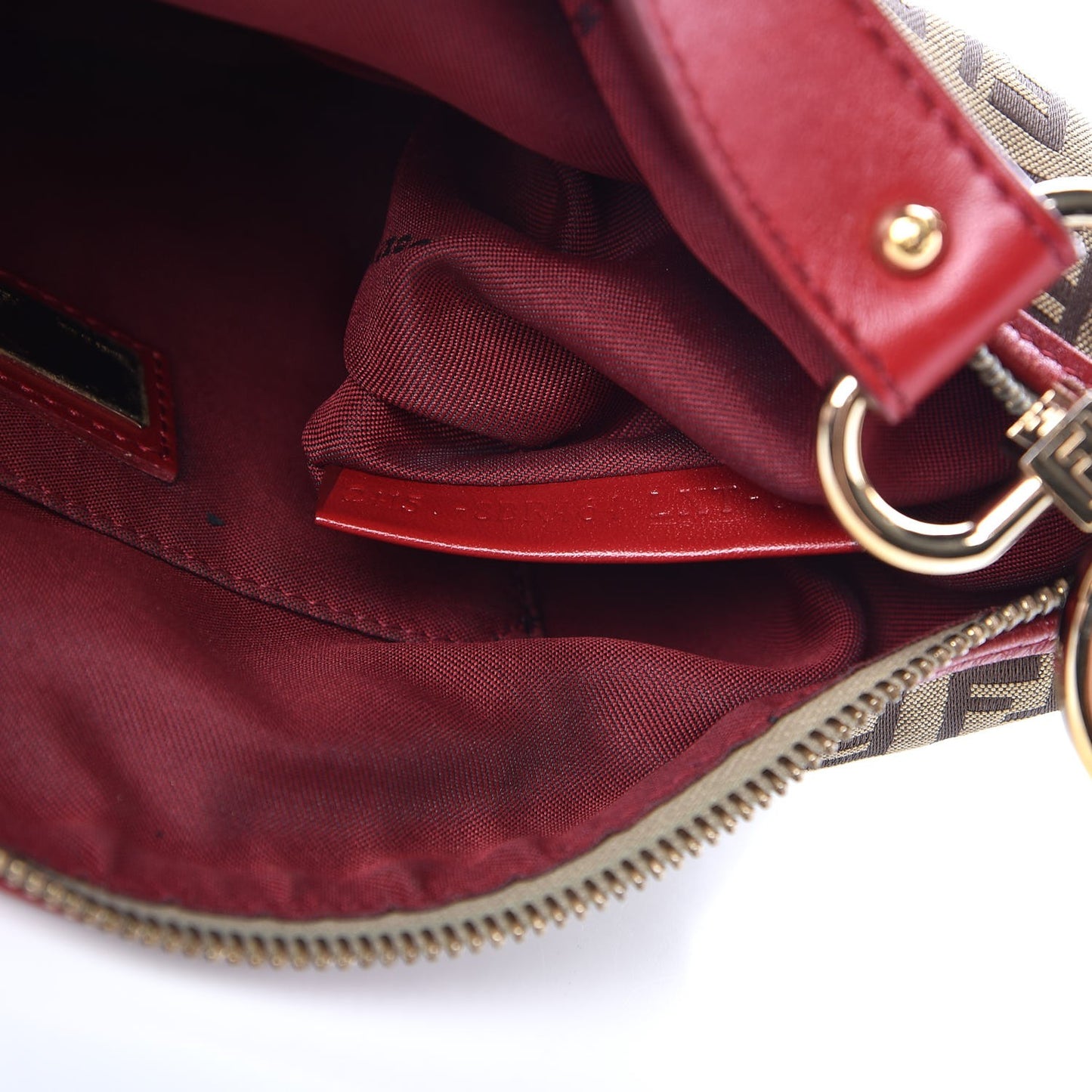 Zucchino Cuoio Small Chef Pocket Shoulder Bag Mogano Panna Rosso
