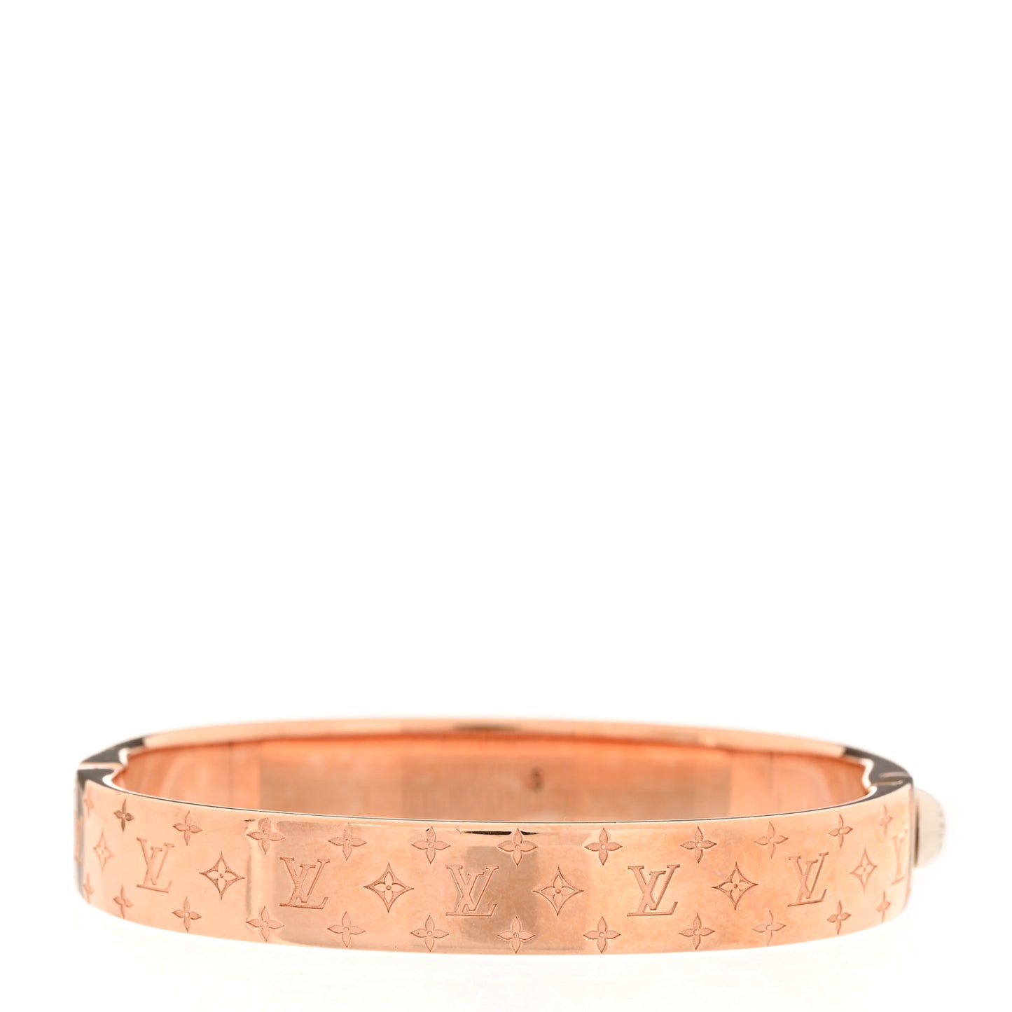 Brass Monogram Nanogram Cuff S Pink Gold