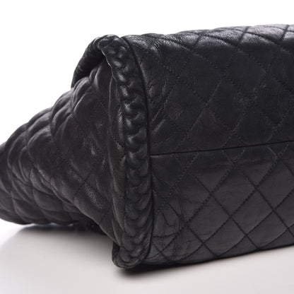 Chanel Washed Lambskin Quilted Studded CC Large Tote Black 9 of 17