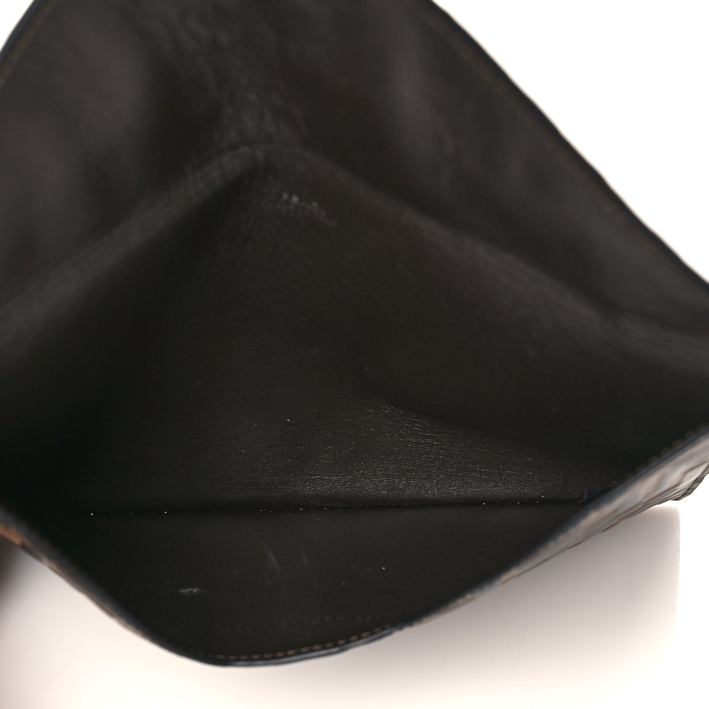 Vitello Soft F is Fendi Bi-Color FF 1974 Embossed Envelope Pouch Maya Black