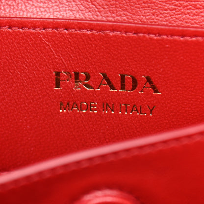 Prada Saffiano Cuir Medium Double Bag Black Fuoco 6 of 7