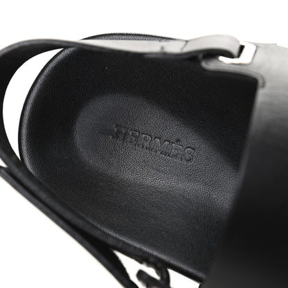 Hermes Calfskin Mens Takara Sandals 43 Black 6 of 8