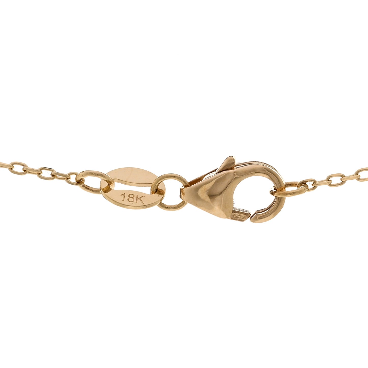 18K Yellow Gold Enamel Reflection Heart Love Token Drop Necklace
