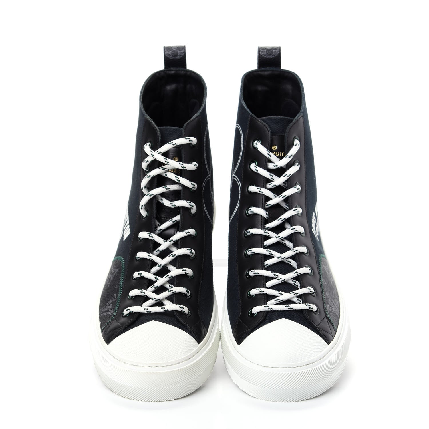 Louis Vuitton Canvas LV Forever Mens Tattoo Sneaker Boots 9.5 Black 5 of 10