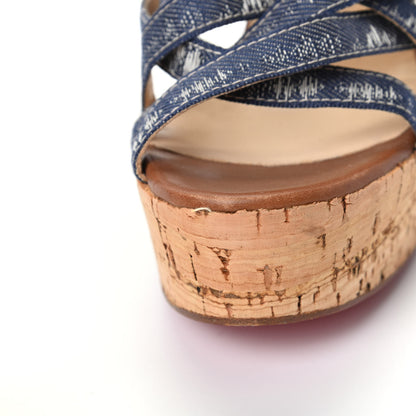 Christian Louboutin Ribbon Corniche 140 Sandals 38 Denim 10 of 10