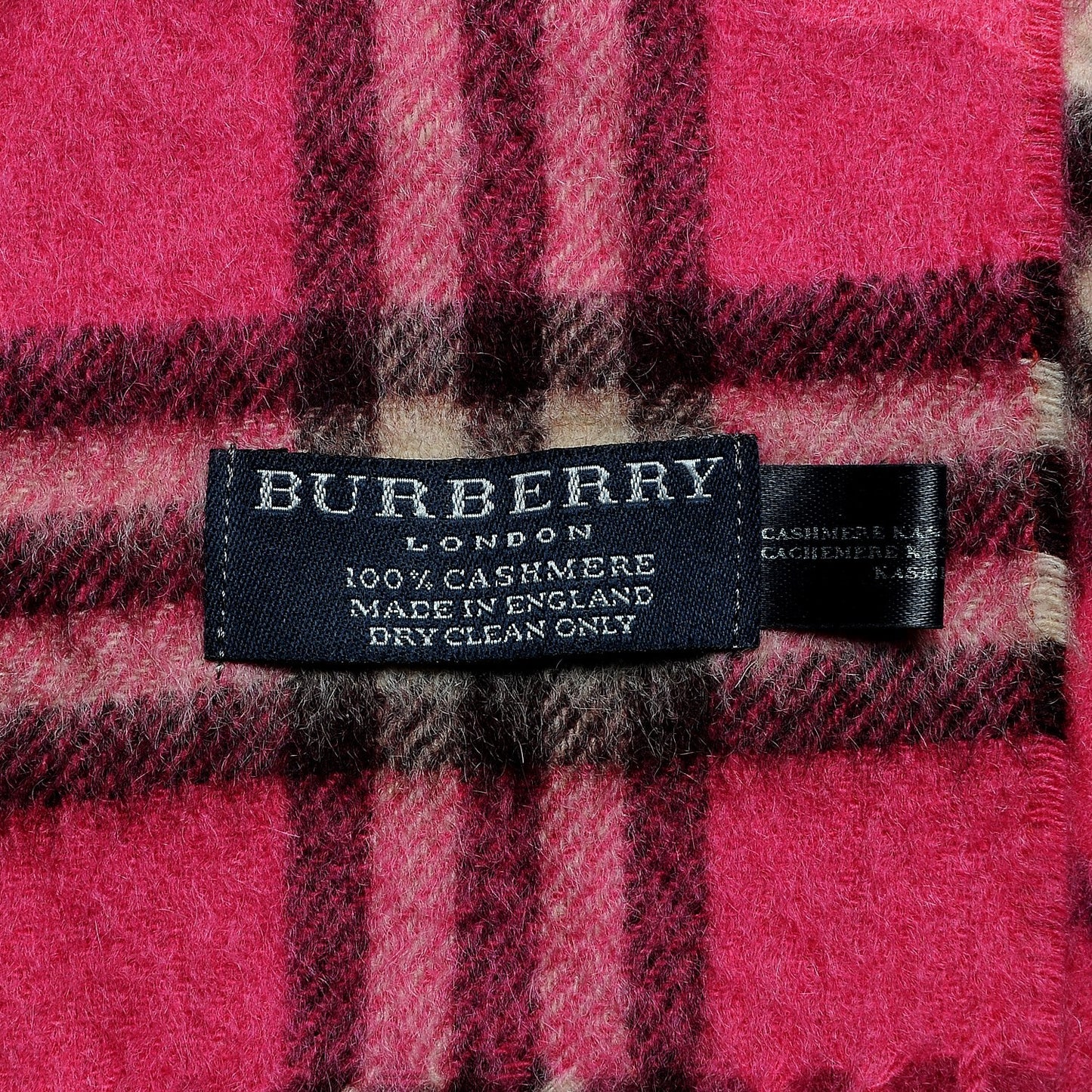 Cashmere Check Fringe Scarf Pink