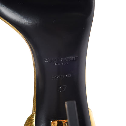Saint Laurent Calfskin Opyum Sandals 37 Oro 7 of 8