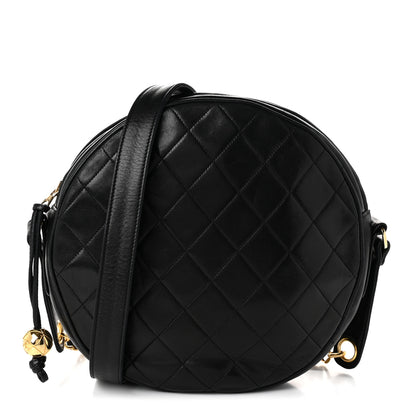 Chanel Lambskin Quilted Round Tassel Crossbody Bag Black 1 of 11