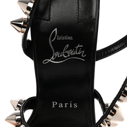 Christian Louboutin Calfskin Spikita Slingback 100 Stiletto Pumps 38.5 Black Silver 7 of 8
