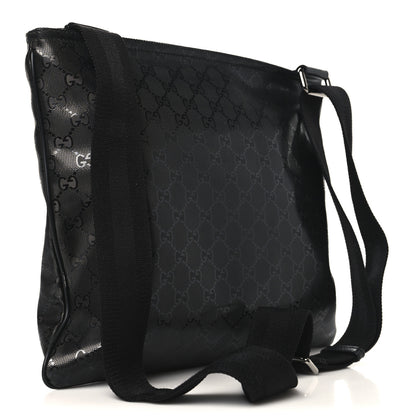 Gucci Imprime Monogram Medium Flat Messenger Bag Black 3 of 10