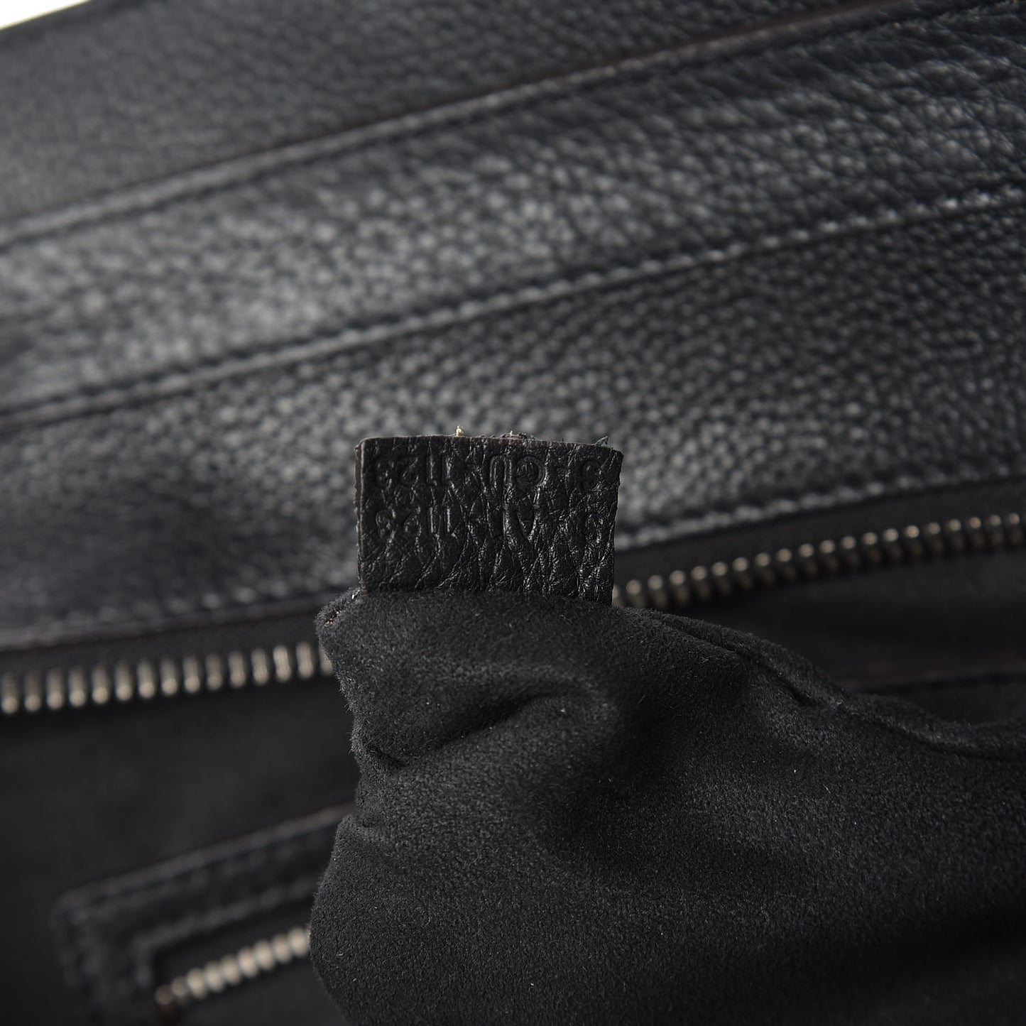 Drummed Calfskin Mini Luggage Black