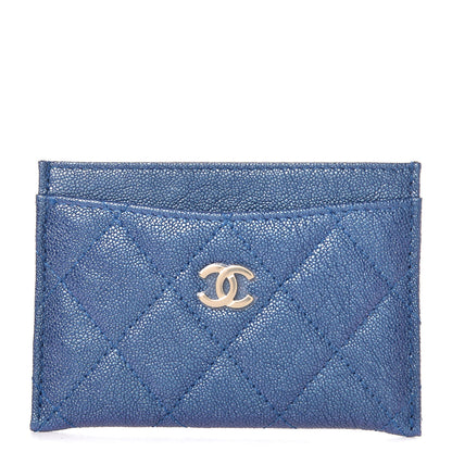 Chanel Iridescent Caviar Quilted Card Holder Blue Fonce 1 of 9