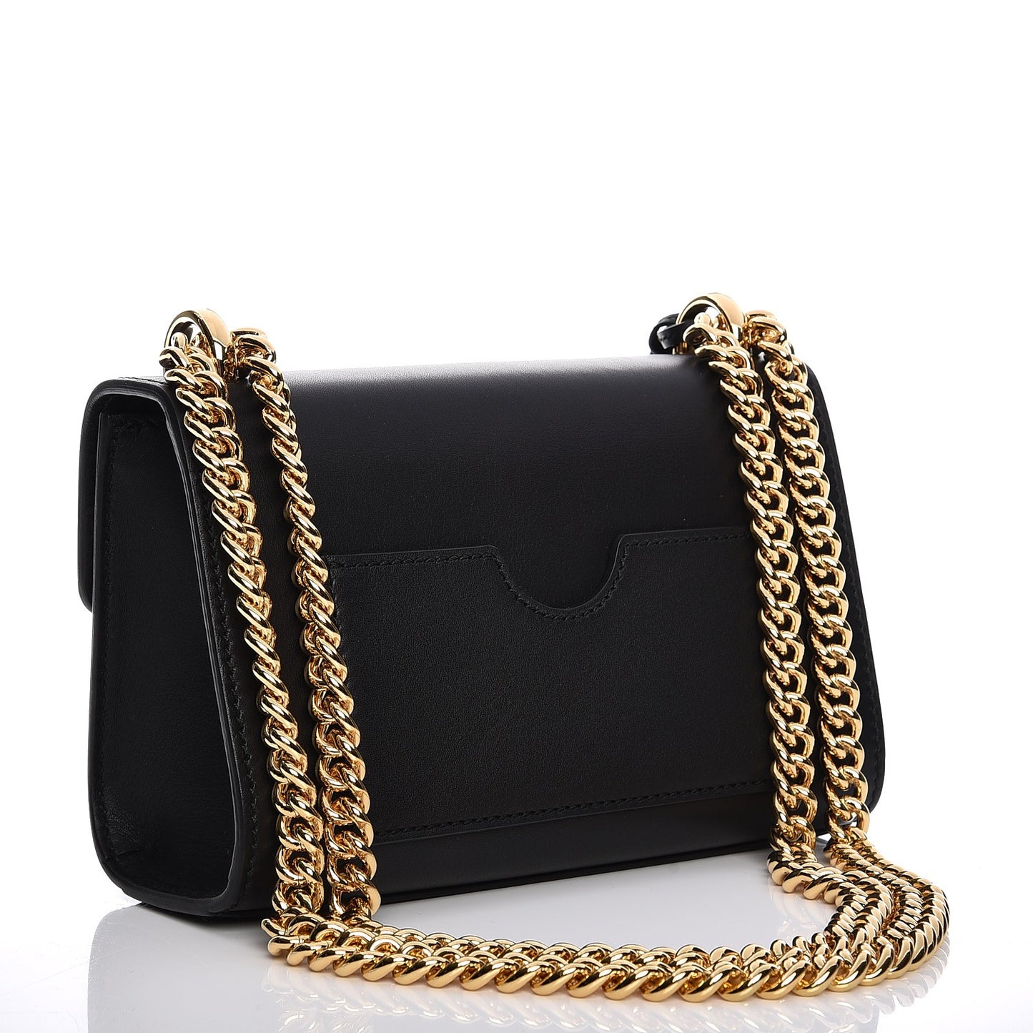 Calfskin Small Padlock Shoulder Bag Black