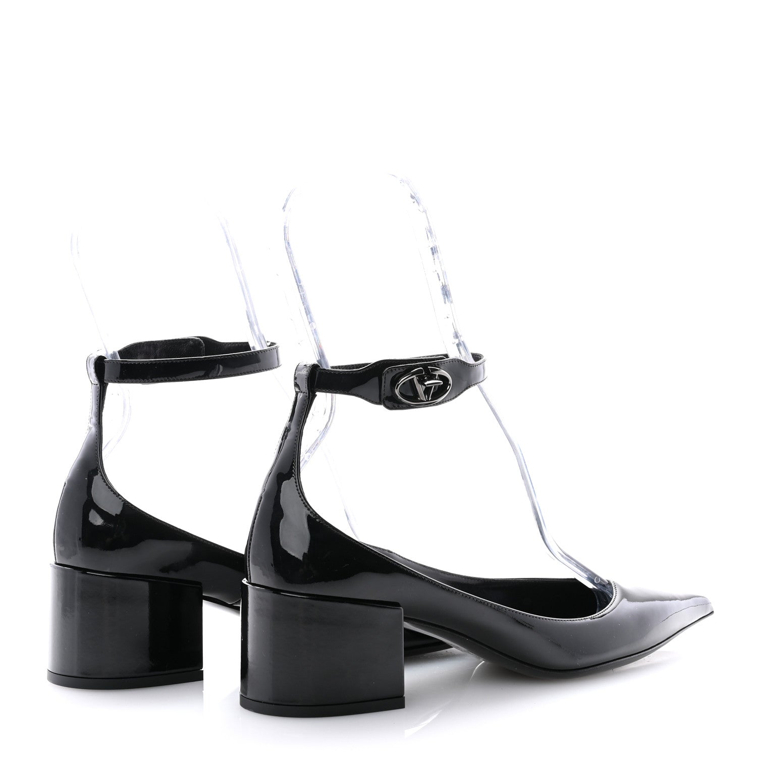 Valentino Garavani Patent Vlogo Lockette Ankle Strap 50mm Pumps 37 Black 4 of 10